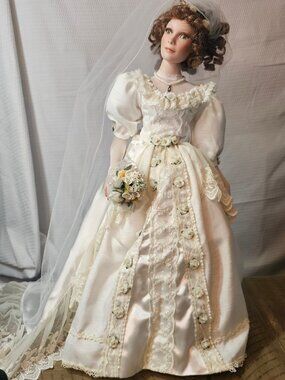 Porcelain Bride Doll in Victorian Wedding dress